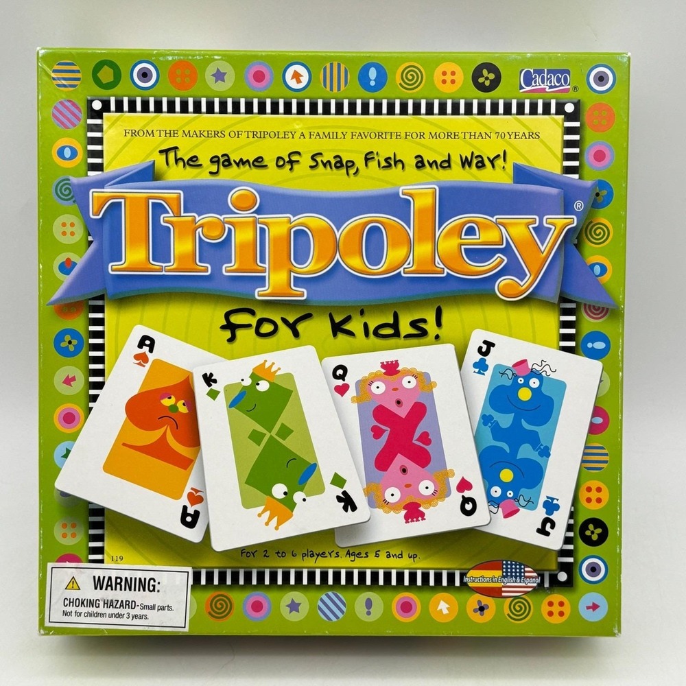 Tripoley for Kids Board Game COMPLETE Cadaco 2003 Children's Family Junior Jr